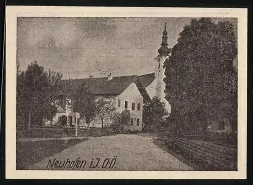 Notgeld Neuhofen i. J. 1920, 10 Heller, Ortspartie mit Kirche