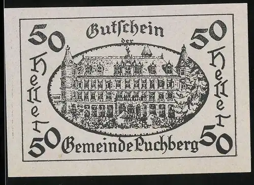 Notgeld Puchberg 1921, 50 Heller, Schloss