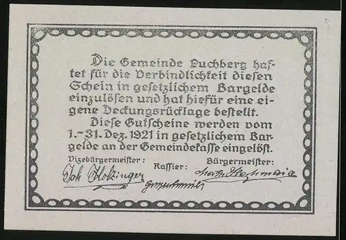 Notgeld Puchberg 1921, 50 Heller, Schloss