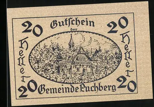 Notgeld Puchberg 1921, 20 Heller, Villa im Wald