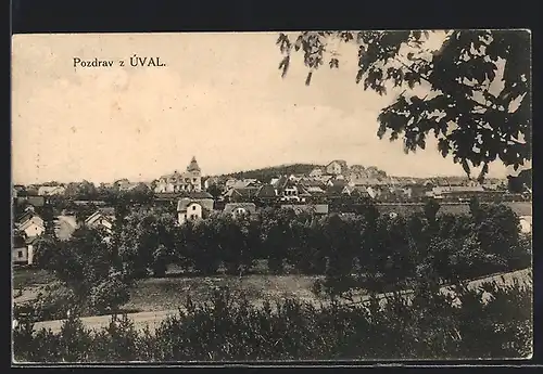 AK Uvaly, Blick zum Ort