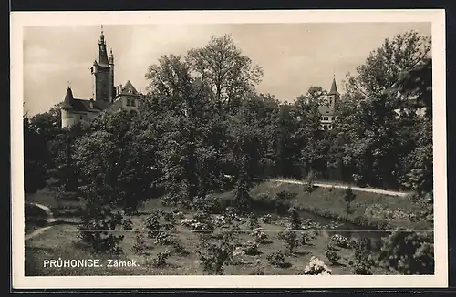 AK Pruhonice, Zámek, Blick zum Schloss