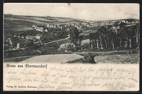 AK Obernaundorf, Ortsansicht aus der Vogelschau