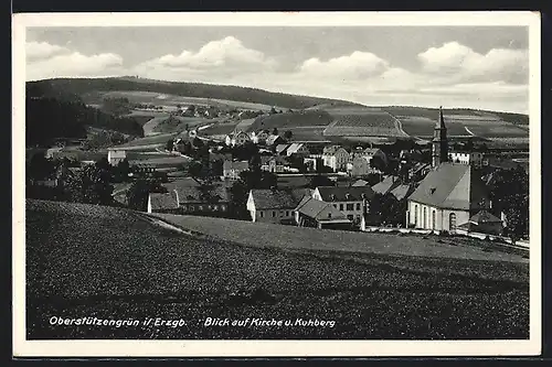 AK Oberstützengrün, Blick auf Kirche & Kuhberg