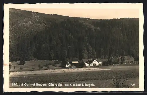 AK Oberpöbel, Blick auf Gasthaus Brauerei