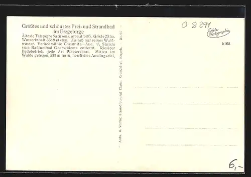 AK Neustädtel /Erzgeb., Strandbad Bergsee am Filzteich