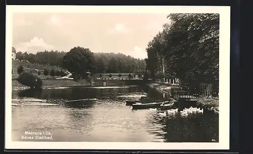 AK Meerane i. Sa., Neues Stadtbad