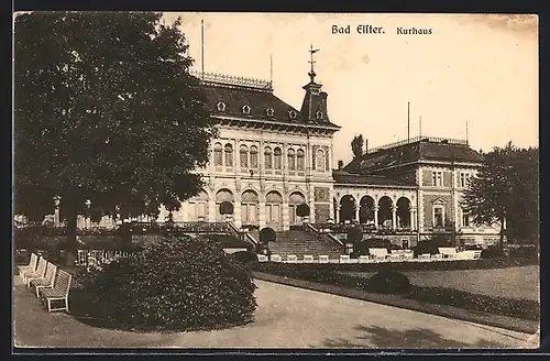 AK Bad Elster, Kurhaus mit Bänken