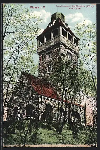 AK Plauen i. V., Aussichtsturm auf dem Bärenstein