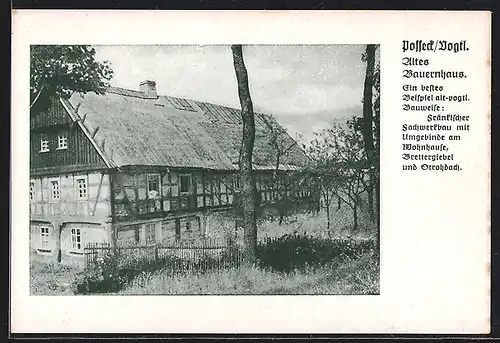 AK Posseck / Vogtl., altes Bauernhaus