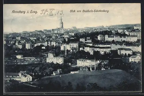 AK Annaberg i. Erzg., Blick von Buchholz-Schottenberg