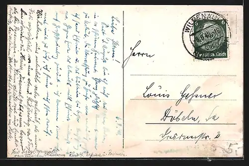 AK Wildenau /Vgtl., Ortsansicht mit Kirche