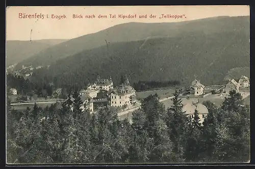 AK Bärenfels i. Erzgeb., Blick nach dem Tal Kipsdorf und der Tellkoppe