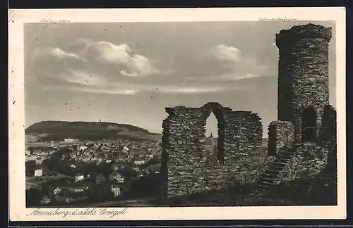 AK Annaberg i. Erzg., Ortsansicht mit Ruine