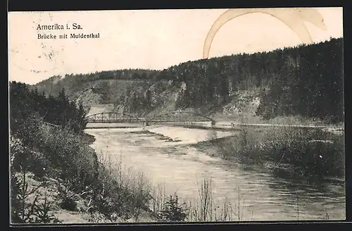 AK Amerika i. Sa., Brücke mit Muldenthal