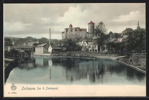 AK Zschopau, Schloss Wildeck mit Zschopau