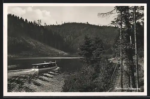 AK Kriebstein, Zschopau-Talsperre mit Ausflugsboot