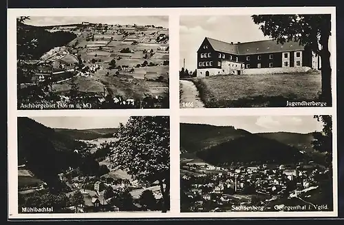 AK Sachsenberg-Georgenthal i. Vgtld., Teilansicht, Jugendherberge, Mühlbachtal