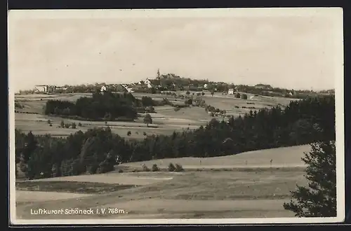 AK Schöneck i. V., Panorama mit Kirche