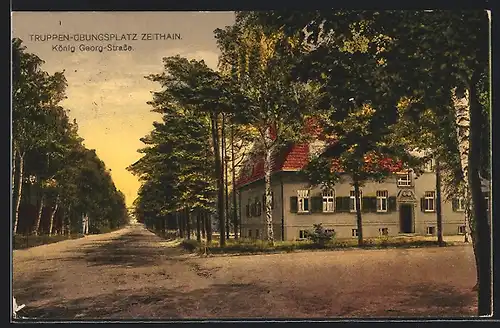 AK Zeithain, Truppenübungsplatz, Blick auf die König Georg Strasse, Serie