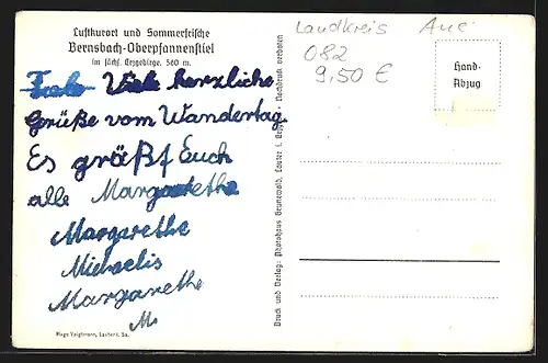 AK Bernsbach-Oberpfannenstiel /Erzgeb., Teilansicht