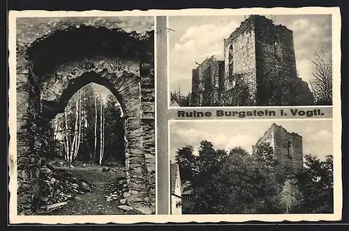 AK Burgstein i. Vogtl., Ansichten der Ruine