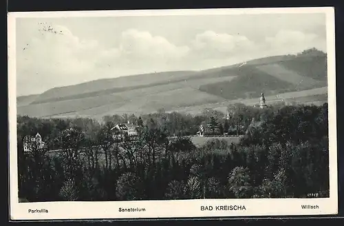 AK Bad Kreischa, Sanatorium mit Parkvilla und Willsch