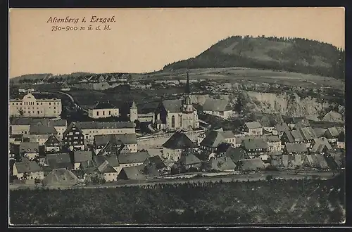 AK Altenberg / Erzg., Totalansicht mit Kirche