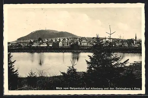 AK Altenberg i. Erzg., Blick vom Galgenteich auf Altenberg und den Geisingberg