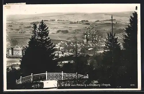 AK Annaberg i. Erzgeb., Blick vom Pöhlberg auf den Ort