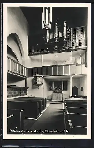 AK Oberstein, Orgel in der Felsenkirche, Innenansicht