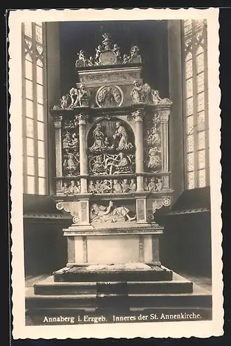 AK Annaberg i. Erzgeb., St. Annenkirche, Innenansicht