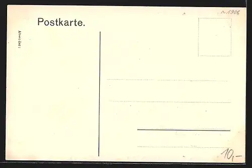 AK Rüsseina, Ortspanorama mit Kirche von einem Feld aus