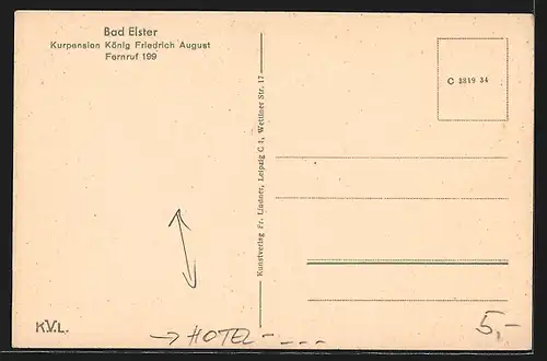 AK Bad Elster, Hotel Pension König Friedrich August