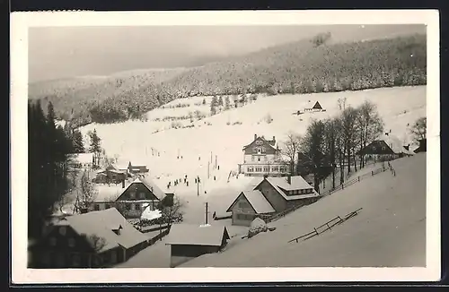 AK Zákoutì v Orl. horách, Ortsansicht im Winter