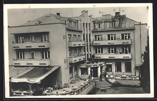 AK Bad Bielohrad, Grand Hotel aus der Vogelschau