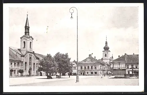 AK Hohenbruck, Platz mit Kirchtürmen