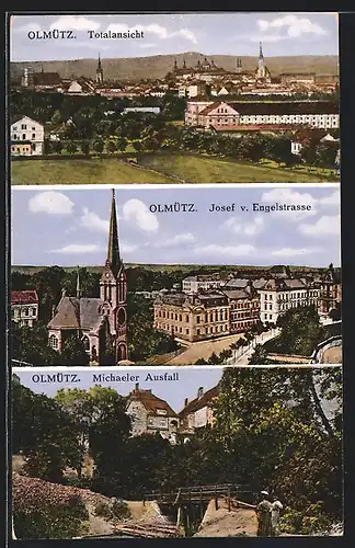 AK Olmütz, Josef v. Engelstrasse, Michaeler Ausfall, Gesamtansicht