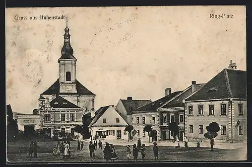 AK Hohenstadt, Ringplatz mit Kirche