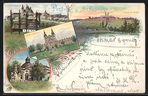 Lithographie Heiligenberg, St. Anna Kapelle, Kirchenportal