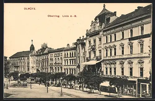 AK Olmütz, Strassenpartie am Oberring, Linie A-B