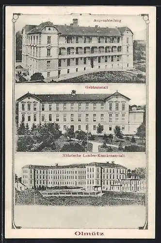 AK Olmütz, Gebäranstalt, Augenabteilung, Mährische Landes-Krankenanstalt