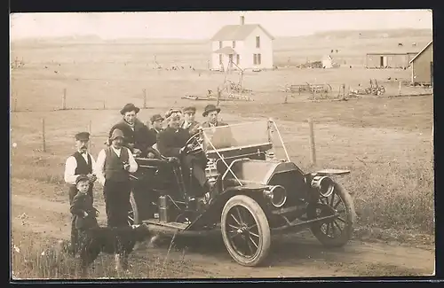 Foto-AK Auto Buick (1909 /10) auf dem Landweg