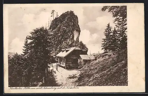 AK Kienthaler Hütte, Berghütte am südlichen Schneeberg mit dem Turmstein