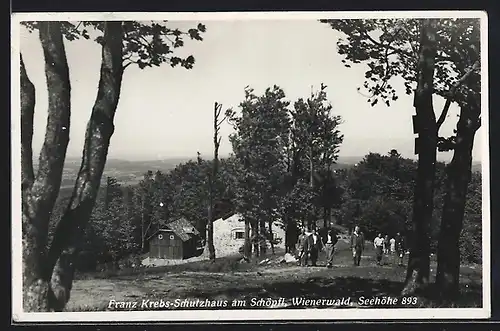 AK Franz Krebs-Schutzhaus, Berghütte am Schöpfl im Wienerwald