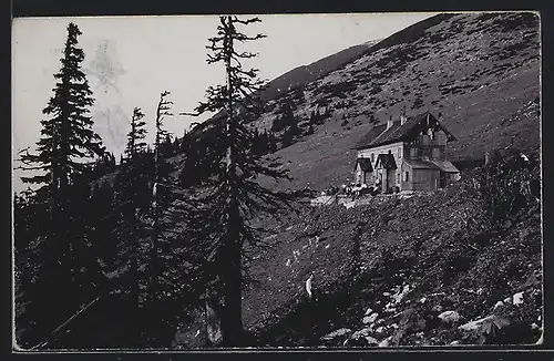 AK Ötscher-Schutzhaus, Berghütte mit Panorama