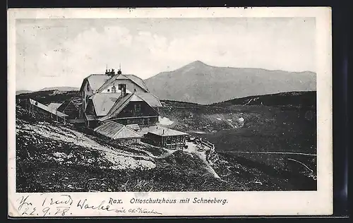 AK Ottoschutzhaus, Berghütte an der Rax mit Schneeberg