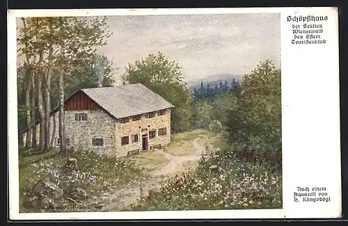 Künstler-AK Schöpflhaus, Blick aus der Vogelschau