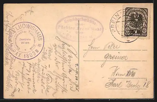 AK Speckbacherhütte, Berghütte an der Rax