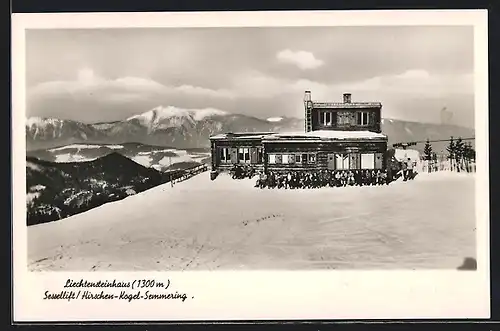 AK Liechtensteinhaus, Berghütte mit Sessellift am Hirschen-Kogel-Semmering